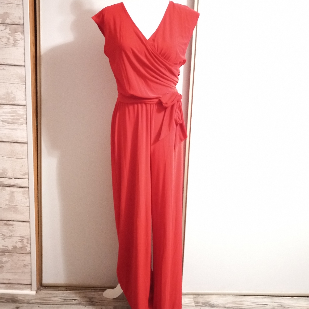Lauren Ralph Lauren PM Wrap Tie Sleeveless Pantsuit